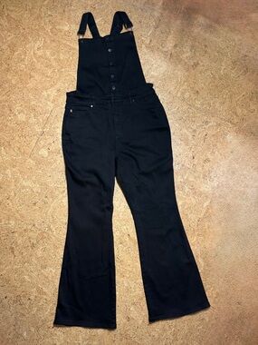 Judy Blue High Waist Tummy Control Retro Flare Overalls In Black Sz 2XL